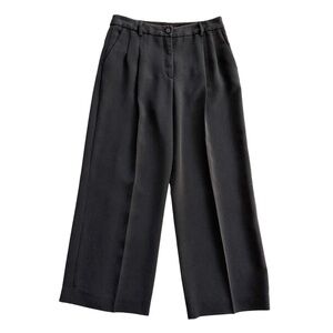 Giorgio Armani High Waist Pleated Wide Leg Textured Rayon Trousers 42 US 6
